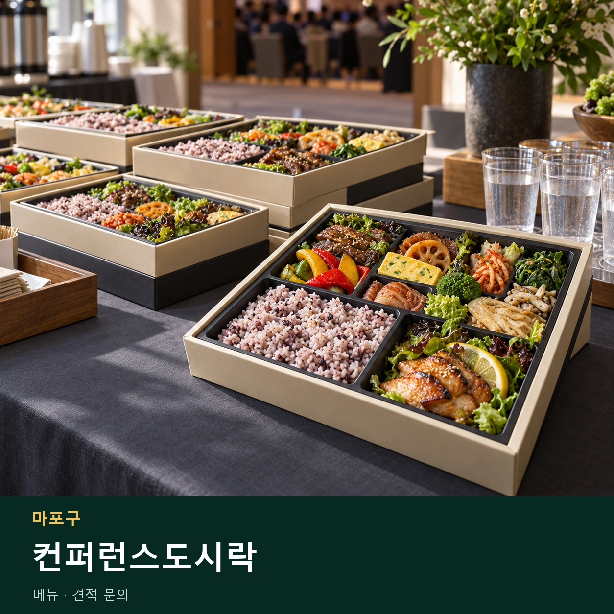 마포구 컨퍼런스도시락 메뉴와 주문 목적 안내 이미지