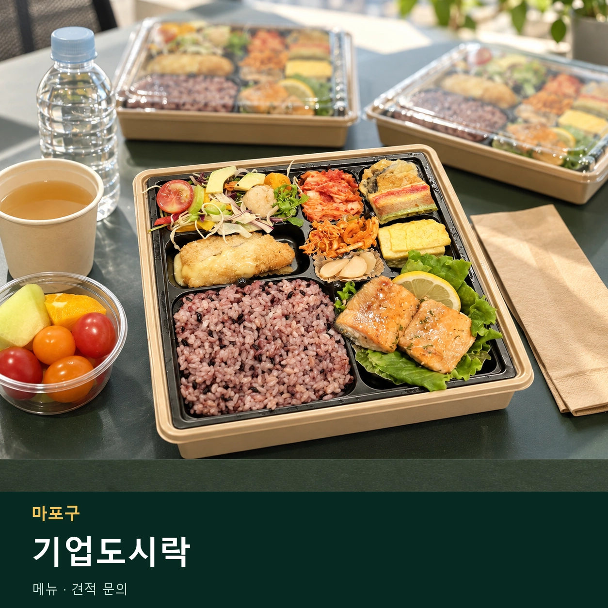 마포구 기업도시락 메뉴와 주문 목적 안내 이미지