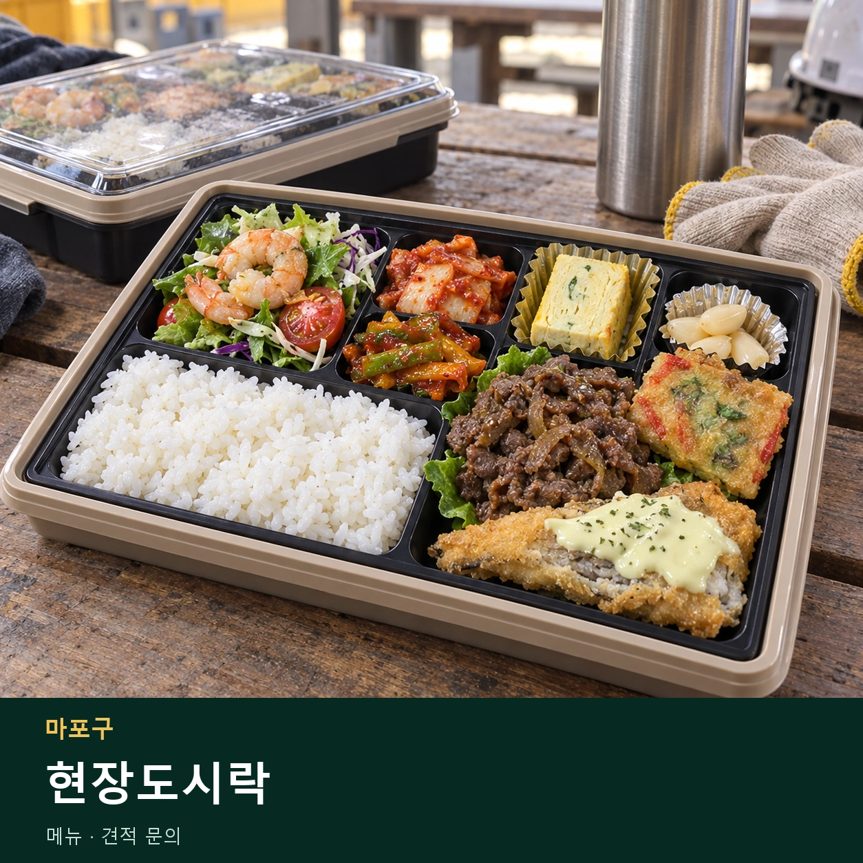 마포구 현장도시락 메뉴와 주문 목적 안내 이미지