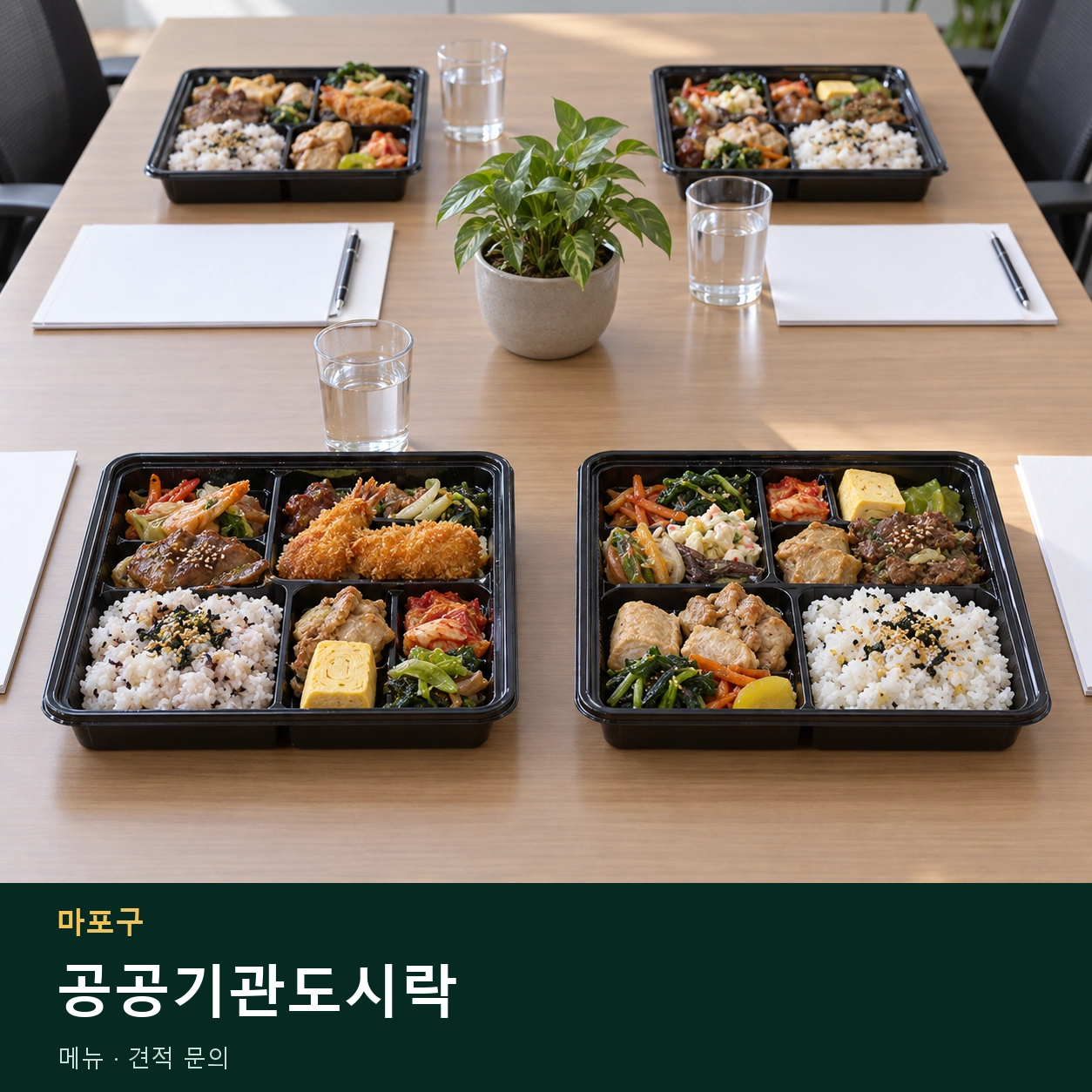 마포구 공공기관도시락 메뉴와 주문 목적 안내 이미지