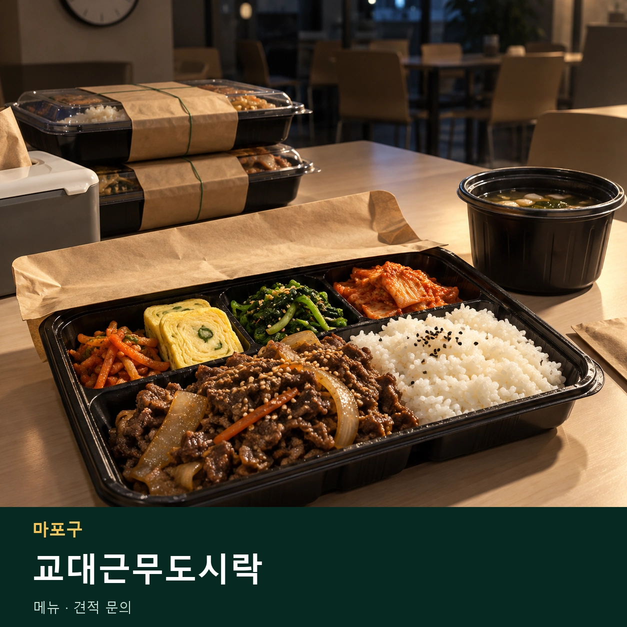 마포구 교대근무도시락 메뉴와 주문 목적 안내 이미지