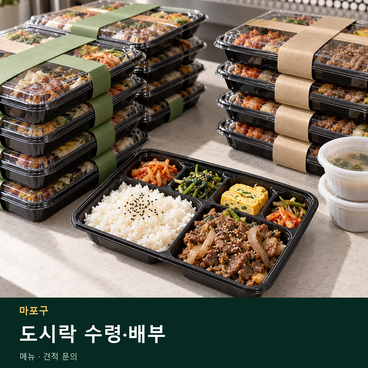 마포구 도시락 수령·배부 메뉴와 주문 목적 안내 이미지