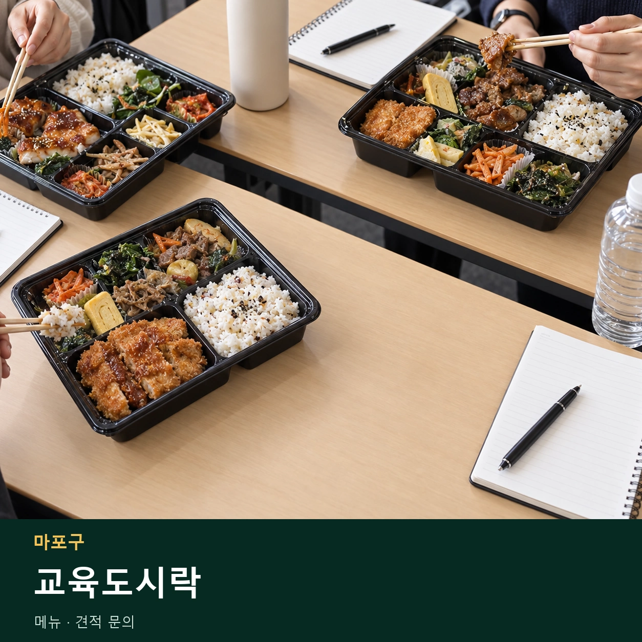 마포구 교육도시락 메뉴와 주문 목적 안내 이미지